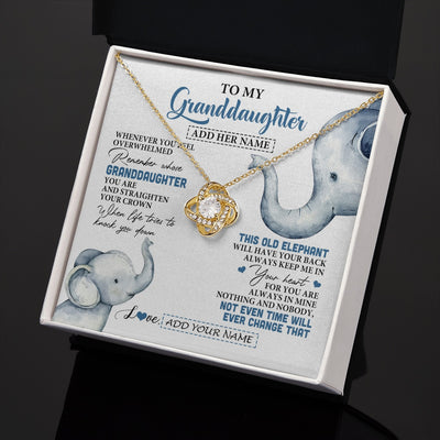 Love Knot Necklace 18K Yellow Gold Finish | 2 | Personalized To My Granddaughter Gifts Necklace From Grandma Whenever Elephant Unique Birthday Gifts For Granddaughter Christmas Custom Gift Box Message Card | teecentury.myshopify