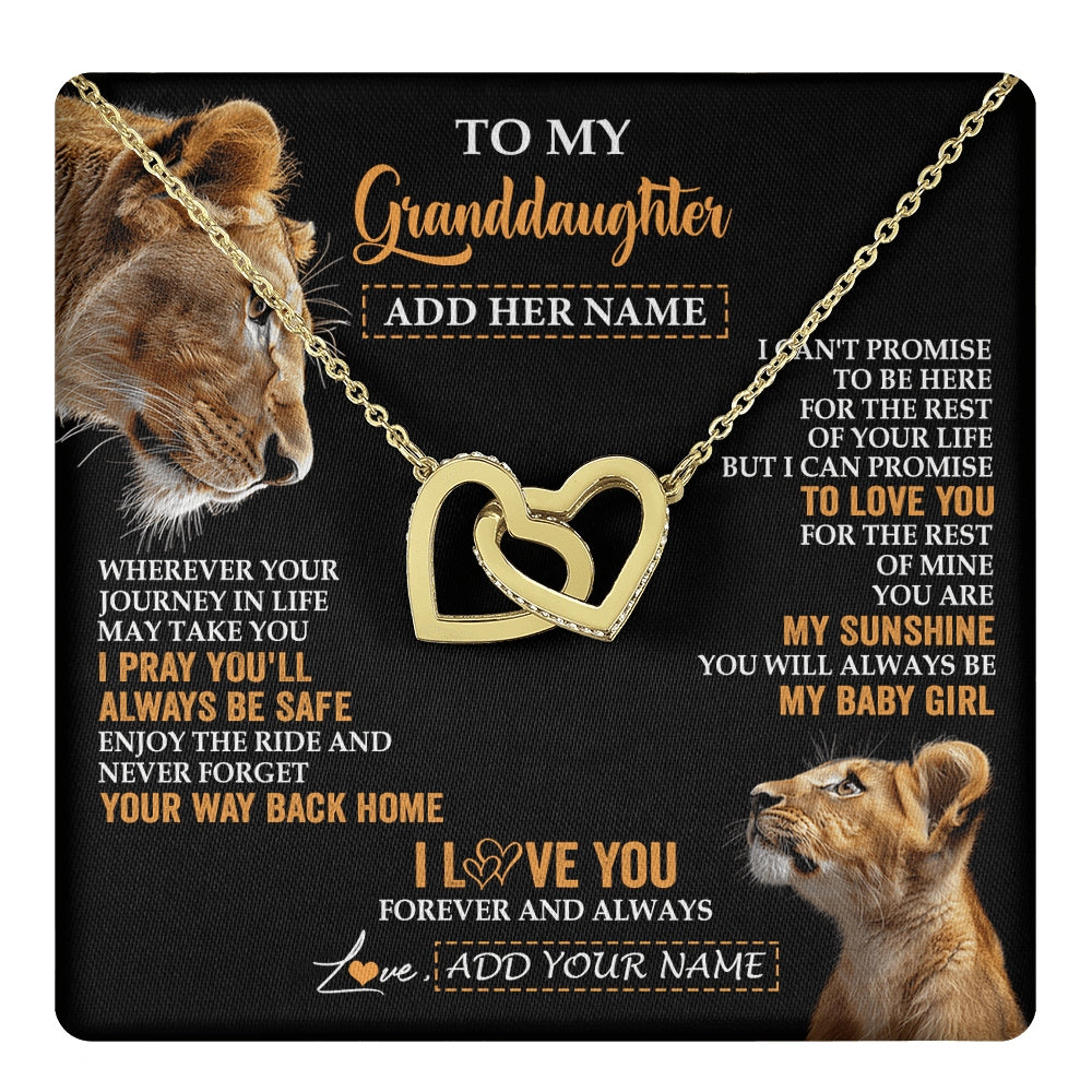 Interlocking Hearts Necklace 18K Yellow Gold Finish | 1 | Personalized To My Granddaughter Gifts Necklace From Grandma Wherever Your Journey In Life Lion Granddaughter Birthday Gifts Christmas Gift Box Message Card | https://teecentury.