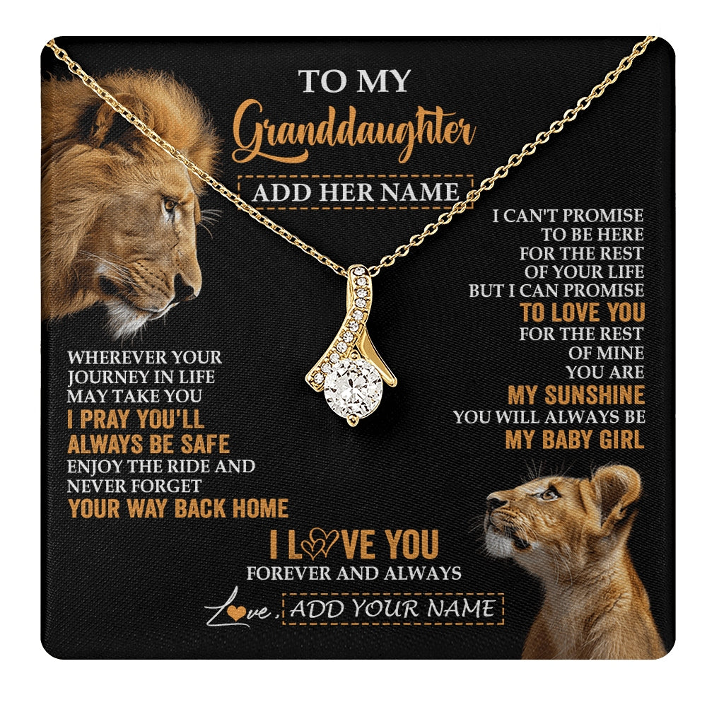 Alluring Beauty Necklace 18K Yellow Gold Finish | 1 | Personalized To My Granddaughter Gifts Necklace From Grandpa Wherever Your Journey In Life Lion Granddaughter Birthday Gifts Christmas Gift Box Message Card | https://teecentury.