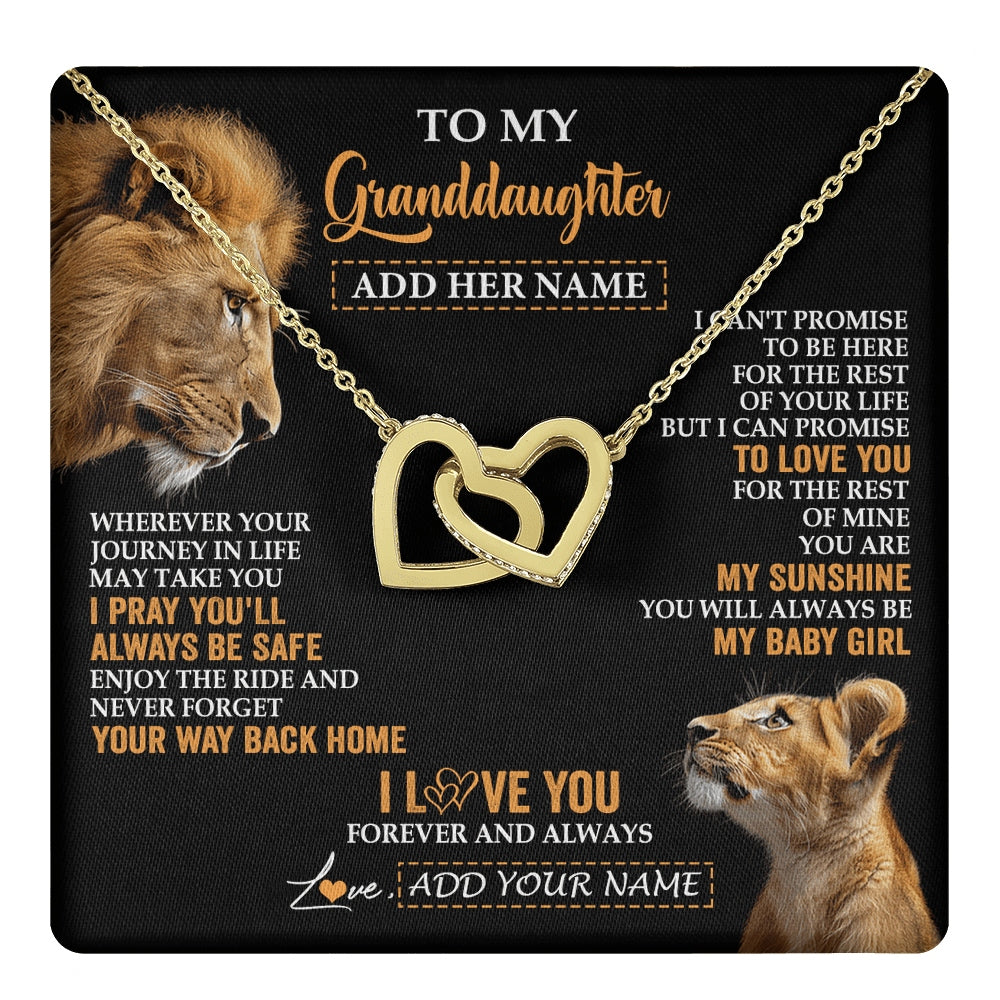 Interlocking Hearts Necklace 18K Yellow Gold Finish | 1 | Personalized To My Granddaughter Gifts Necklace From Grandpa Wherever Your Journey In Life Lion Granddaughter Birthday Gifts Christmas Gift Box Message Card | https://teecentury.
