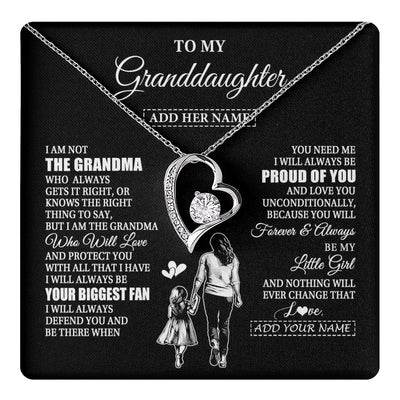 Forever Love Necklace 14K White Gold Finish | 1 | Personalized To My Granddaughter Necklace From Grandma Biggest Fan Birthday Gifts For Granddaughter From Grandparents Christmas Custom Gift Box Message Card | teecentury.myshopify
