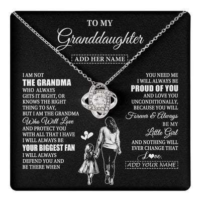 Love Knot Necklace 14K White Gold Finish | 1 | Personalized To My Granddaughter Necklace From Grandma Biggest Fan Birthday Gifts For Granddaughter From Grandparents Christmas Custom Gift Box Message Card | teecentury.myshopify
