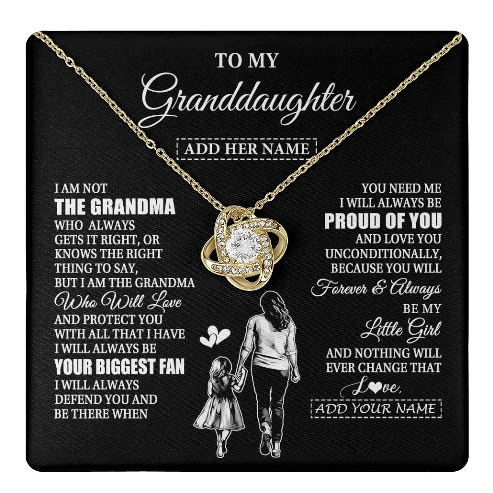 Love Knot Necklace 18K Yellow Gold Finish | 1 | Personalized To My Granddaughter Necklace From Grandma Biggest Fan Birthday Gifts For Granddaughter From Grandparents Christmas Custom Gift Box Message Card | teecentury.myshopify