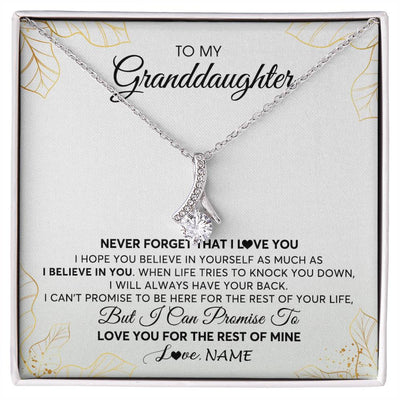 Alluring Beauty Necklace | Personalized To My Granddaughter Necklace From Grandma Never Forget That I Love You Granddaughter Birthday Christmas Customized Gift Box Message Card | teecentury