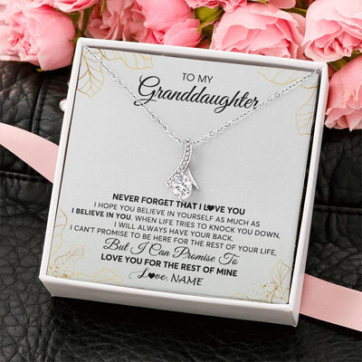 Alluring Beauty Necklace | Personalized To My Granddaughter Necklace From Grandma Never Forget That I Love You Granddaughter Birthday Christmas Customized Gift Box Message Card | teecentury