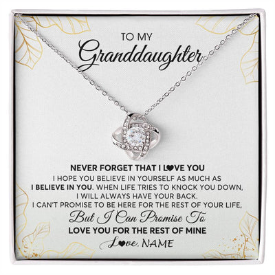 Love Knot Necklace | Personalized To My Granddaughter Necklace From Grandma Never Forget That I Love You Granddaughter Birthday Christmas Customized Gift Box Message Card | teecentury