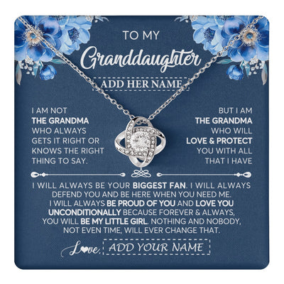 Love Knot Necklace 14K White Gold Finish | 1 | Personalized To My Granddaughter Necklace From Grandma Proud Of You Birthday Gifts For Granddaughter Jewelry Gifts Christmas Custom Gift Box Message Card | https://teecentury.