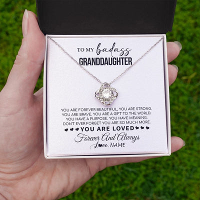 Love Knot Necklace | Personalized To My Granddaughter Necklace From Grandma You Are Forever Beautiful Granddaughter Birthday Graduation Christmas Customized Gift Box Message Card | teecentury