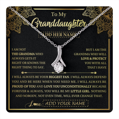 Alluring Beauty Necklace 14K White Gold Finish | 1 | Personalized To My Granddaughter Necklace From Grandma Your Biggest Fan Birthday Gifts For Granddaughter Gifts Christmas Jewelry Custom Gift Box Message Card | teecentury.myshopify