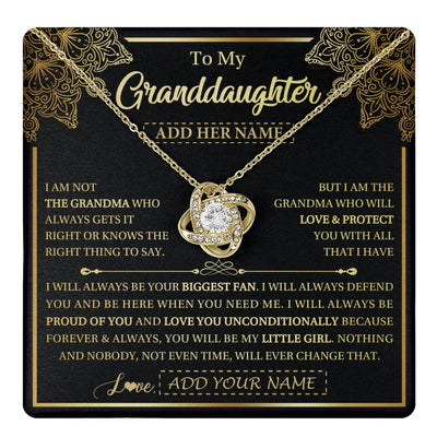 Love Knot Necklace 18K Yellow Gold Finish | 1 | Personalized To My Granddaughter Necklace From Grandma Your Biggest Fan Birthday Gifts For Granddaughter Gifts Christmas Jewelry Custom Gift Box Message Card | teecentury.myshopify