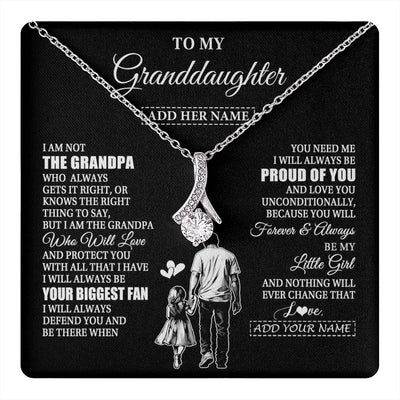 Alluring Beauty Necklace 14K White Gold Finish | 1 | Personalized To My Granddaughter Necklace From Grandpa Biggest Fan Birthday Gifts For Granddaughter From Grandparents Christmas Custom Gift Box Message Card | teecentury.myshopify