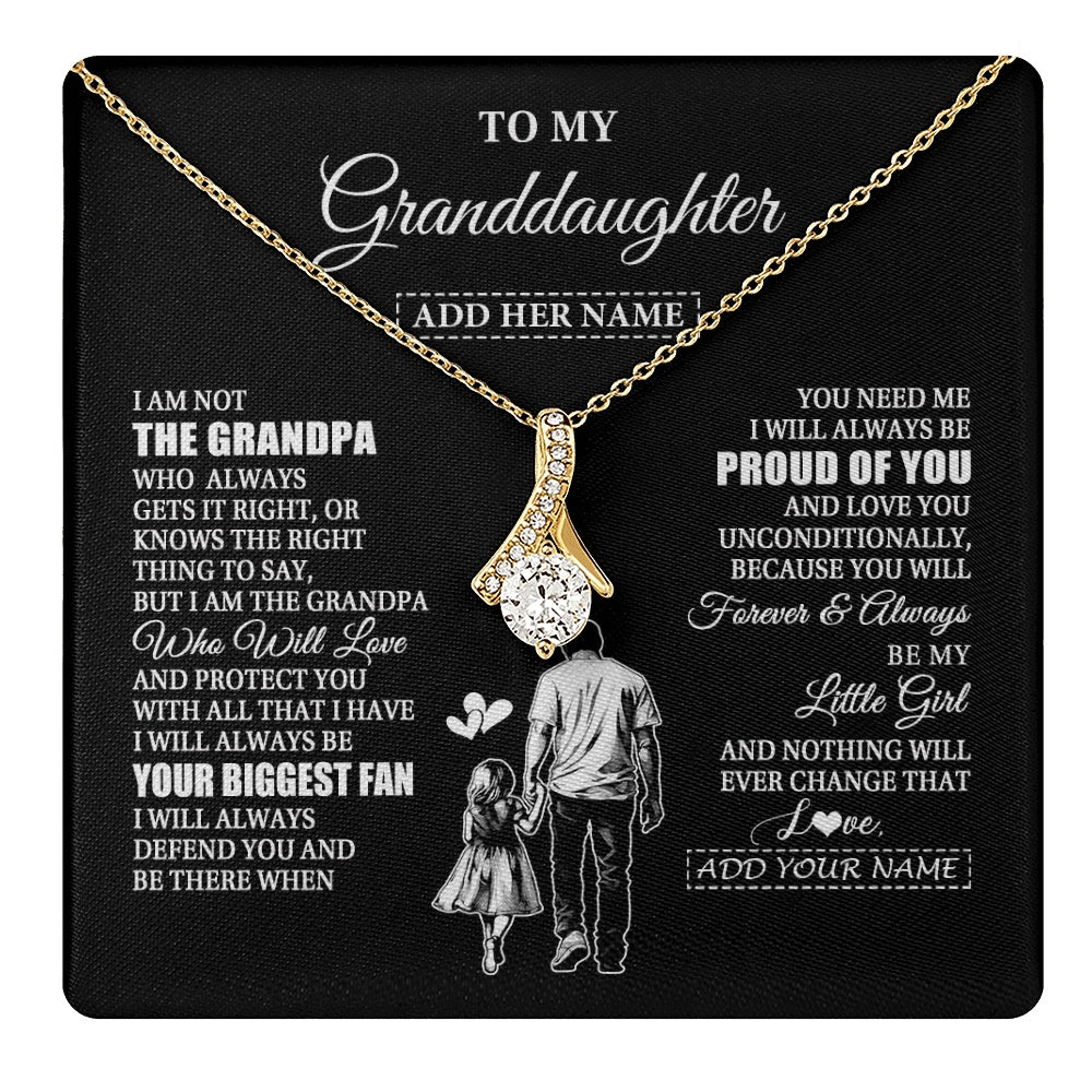 Alluring Beauty Necklace 18K Yellow Gold Finish | 1 | Personalized To My Granddaughter Necklace From Grandpa Biggest Fan Birthday Gifts For Granddaughter From Grandparents Christmas Custom Gift Box Message Card | teecentury.myshopify