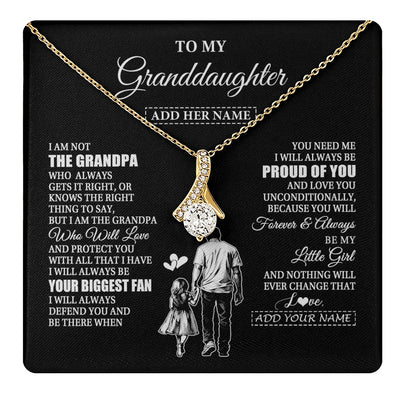 Alluring Beauty Necklace 18K Yellow Gold Finish | 1 | Personalized To My Granddaughter Necklace From Grandpa Biggest Fan Birthday Gifts For Granddaughter From Grandparents Christmas Custom Gift Box Message Card | teecentury.myshopify