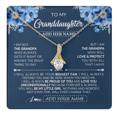 Alluring Beauty Necklace 18K Yellow Gold Finish | 1 | Personalized To My Granddaughter Necklace From Grandpa Proud Of You Birthday Gifts For Granddaughter Jewelry Gifts Christmas Custom Gift Box Message Card | https://teecentury.