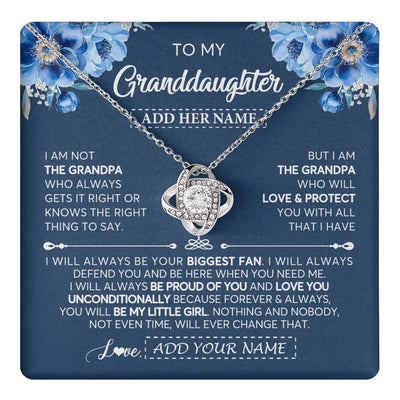 Love Knot Necklace 14K White Gold Finish | 1 | Personalized To My Granddaughter Necklace From Grandpa Proud Of You Birthday Gifts For Granddaughter Jewelry Gifts Christmas Custom Gift Box Message Card | https://teecentury.