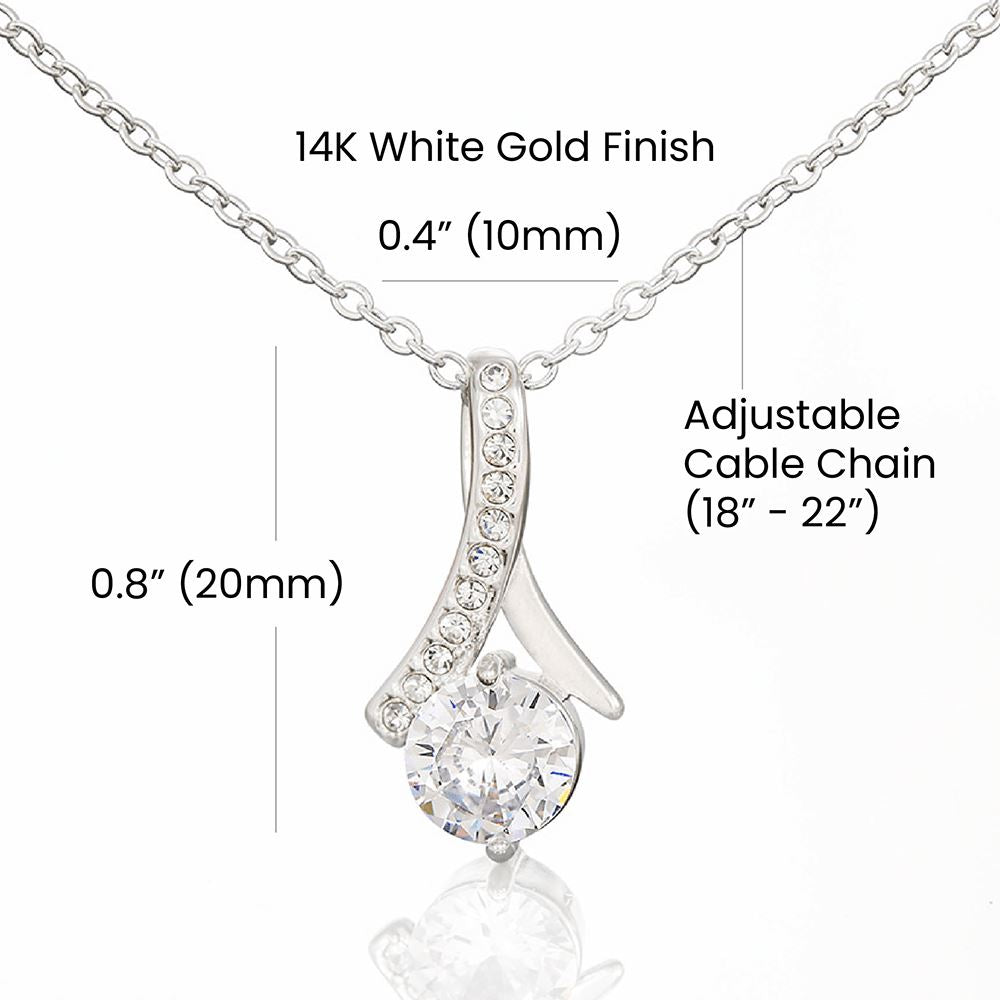 Alluring Beauty Necklace 14K White Gold Finish | 4 | Personalized To My Granddaughter Necklace From Grandpa Whenever You Fell Overwhelmed Lion Granddaughter Birthday Christmas Customized Gift Box Message Card | teecentury