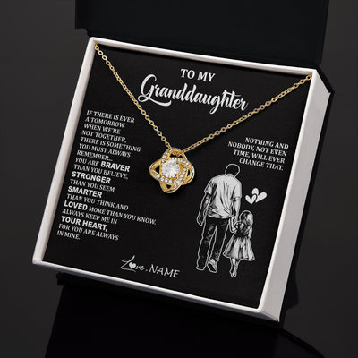 Love Knot Necklace 18K Yellow Gold Finish | 2 | Personalized To My Granddaughter Necklace From Grandpa You Are Always In Mine Beautiful Granddaughter Birthday Graduation Christmas With Gift Box Message Card | teecentury