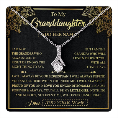 Alluring Beauty Necklace 14K White Gold Finish | 1 | Personalized To My Granddaughter Necklace From Grandpa Your Biggest Fan Birthday Gifts For Granddaughter Gifts Christmas Jewelry Custom Gift Box Message Card | teecentury.myshopify