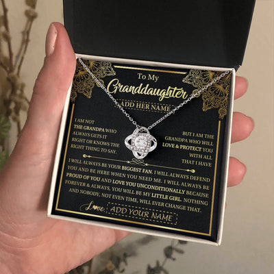 Love Knot Necklace 14K White Gold Finish | 2 | Personalized To My Granddaughter Necklace From Grandpa Your Biggest Fan Birthday Gifts For Granddaughter Gifts Christmas Jewelry Custom Gift Box Message Card | teecentury.myshopify