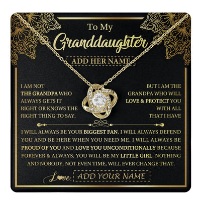 Love Knot Necklace 18K Yellow Gold Finish | 1 | Personalized To My Granddaughter Necklace From Grandpa Your Biggest Fan Birthday Gifts For Granddaughter Gifts Christmas Jewelry Custom Gift Box Message Card | teecentury.myshopify