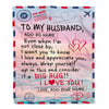 Personalized To My Husband Blanket From Wife Letter Mail To Husband For Him Gifts Happy Birthday Gifts Wedding Anniversary Valentines Day Fleece Throw Blanket | teecentury