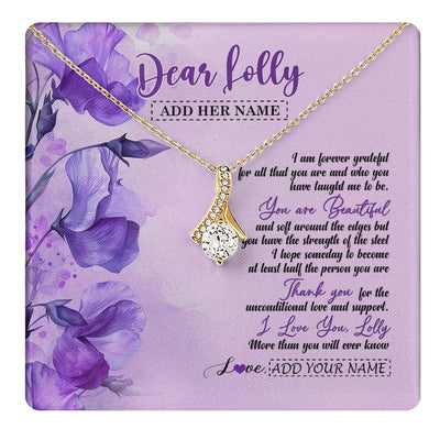 Alluring Beauty Necklace 18K Yellow Gold Finish | 1 | Personalized To My Lolly Gifts From Granddaughter Necklace Flower You Are Beautiful Gifts For Lolly Mothers Day Birthday Christmas Gift Box Message Card | teecentury.myshopify