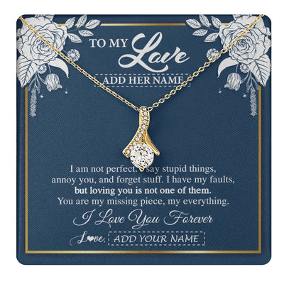 Alluring Beauty Necklace 18K Yellow Gold Finish | 1 | Personalized To My Love Necklace My Everything Romatic Gifts For Her Wife Gift From Husband Girlfriend Birthday Valentines Day Custom Gift Box Message Card | teecentury.myshopify