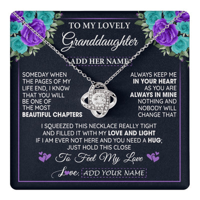 Love Knot Necklace 14K White Gold Finish | 1 | Personalized To My Lovely Granddaughter Necklace Gift From Granparents Feel My Love Granddaughter Birthday Gift Mother's Day Christmas Gift Box Message Card | teecentury.myshopify