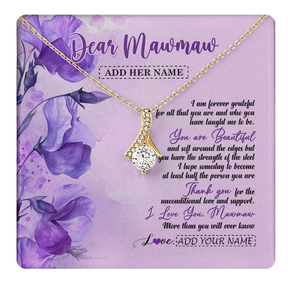 Alluring Beauty Necklace 18K Yellow Gold Finish | 1 | Personalized To My Mawmaw Gifts From Granddaughter Necklace Flower You Are Beautiful Gifts For Mawmaw Mothers Day Birthday Christmas Gift Box Message Card | teecentury.myshopify