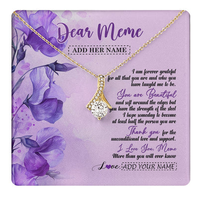 Alluring Beauty Necklace 18K Yellow Gold Finish | 1 | Personalized To My Meme Gifts From Granddaughter Necklace Flower You Are Beautiful Gifts For Meme Mothers Day Birthday Christmas Custom Gift Box Message Card | teecentury.myshopify