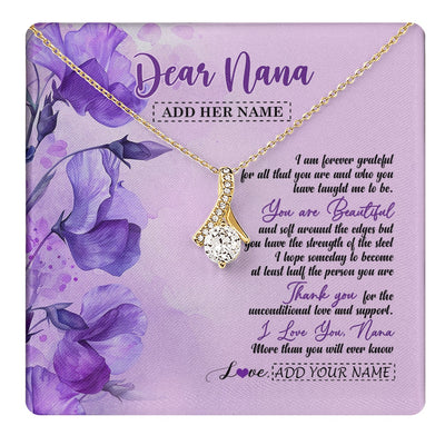 Alluring Beauty Necklace 18K Yellow Gold Finish | 1 | Personalized To My Nana Gifts From Granddaughter Necklace Flower You Are Beautiful Gifts For Nana Mothers Day Birthday Christmas Custom Gift Box Message Card | teecentury.myshopify