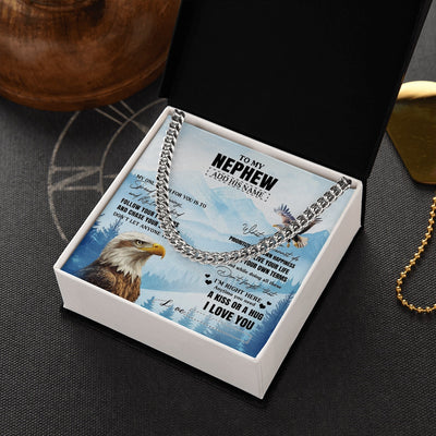 Cuban Link Chain Necklace Stainless Steel | 2 | Personalized To My Nephew Gifts Necklace From Aunt Uncle Auntie Eagle My Only Wish For You Nephew Birthday Gifts Graduation Christmas Gift Box Message Card | teecentury.myshopify