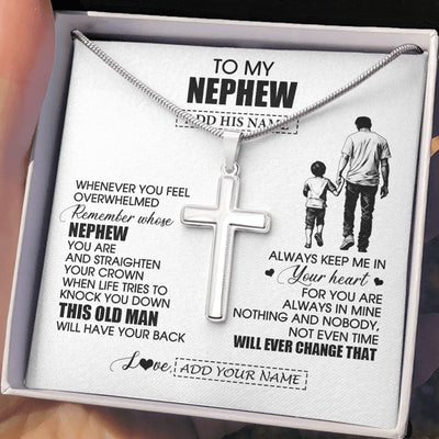 Stainless Cross Necklace Stainless Steel | 2 | Personalized To My Nephew Gifts Necklace From Uncle Whenever Man Unique Birthday Gifts For Nephew Graduation Christmas Customized Gift Box Message Card | teecentury.myshopify