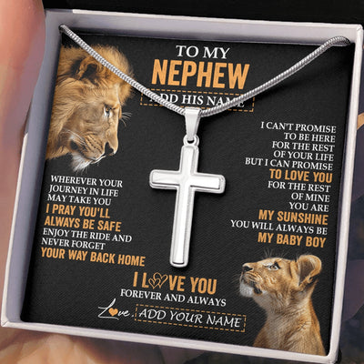 Stainless Cross Necklace Stainless Steel | 2 | Personalized To My Nephew Gifts Necklace From Uncle Wherever Your Journey In Life Lion Nephew Birthday Gifts Christmas Custom Gift Box Message Card | https://teecentury.