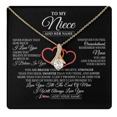 Alluring Beauty Necklace 18K Yellow Gold Finish | 1 | Personalized To My Niece  Birthday Gifts From Uncle Aunt Always Love You Niece Gifts Necklace Jewelry Graduation Christmas Customized Gift Box Message Card | teecentury.myshopify