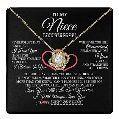 Love Knot Necklace 18K Yellow Gold Finish | 1 | Personalized To My Niece  Birthday Gifts From Uncle Aunt Always Love You Niece Gifts Necklace Jewelry Graduation Christmas Customized Gift Box Message Card | teecentury.myshopify