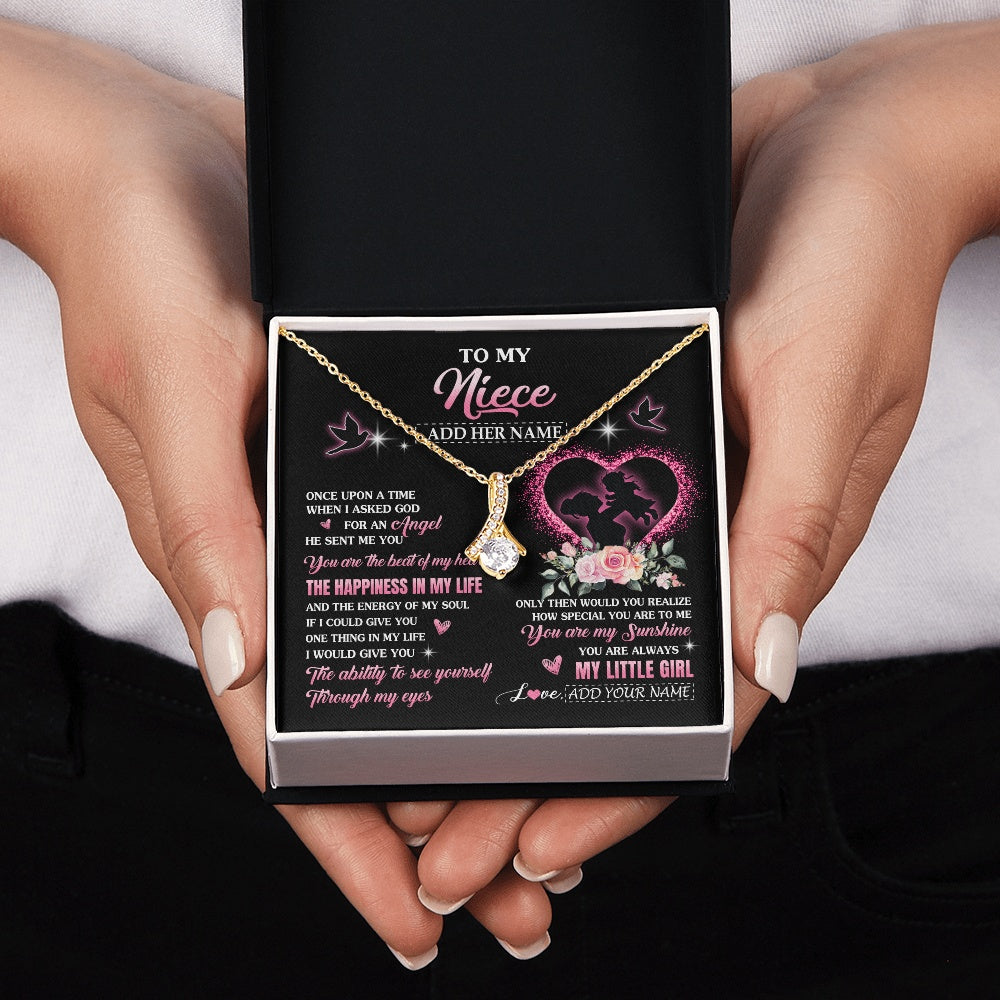 Alluring Beauty Necklace 18K Yellow Gold Finish | 2 | Personalized To My Niece From Aunt Auntie Necklace Once Upon A Time Birthday Graduation Gifts For Niece Gifts Christmas Customized Gift Box Message Card | teecentury.myshopify