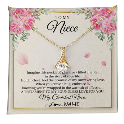 Alluring Beauty Necklace 18K Yellow Gold Finish | 1 | Personalized To My Niece From Aunt Imagine This Necklace As A Love Niece Birthday Gifts Jewelry Graduation Christmas Customized Gift Box Message Card | teecentury