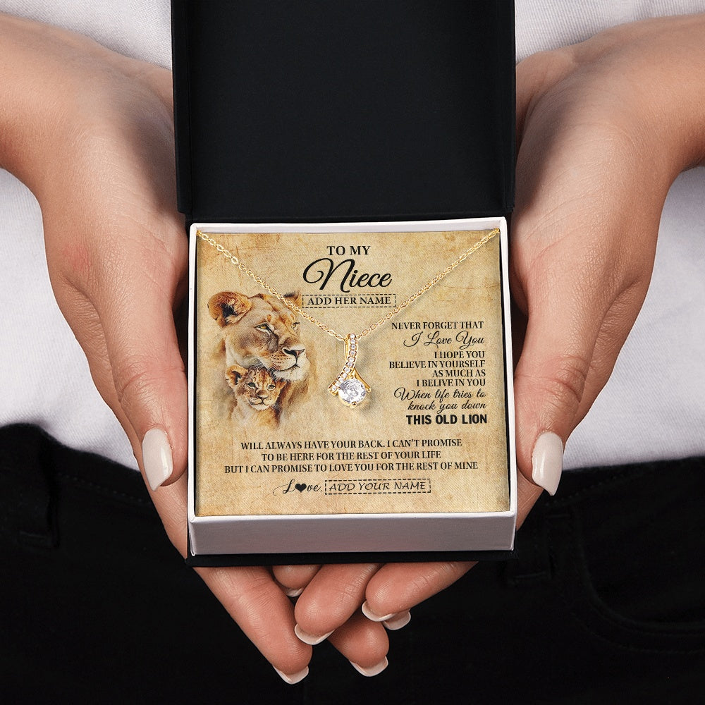Alluring Beauty Necklace 18K Yellow Gold Finish | 2 | Personalized To My Niece Gifts From Aunt Auntie Lion Necklace I Love You Niece Birthday Gifts From Aunt Graduation Christmas Custom Gift Box Message Card | teecentury.myshopify