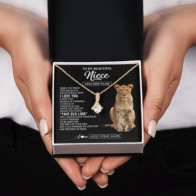 Alluring Beauty Necklace 18K Yellow Gold Finish | 2 | Personalized To My Niece Gifts From Aunt Auntie Necklace This Old Lion Love You Niece Birthday Gifts Graduation Christmas Jewelry Custom Gift Box Message Card | https://teecentury.