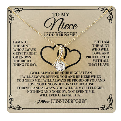 Alluring Beauty Necklace 18K Yellow Gold Finish | 1 | Personalized To My Niece Gifts From Aunt Niece Birthday Gifts Jewelry For Women Aunt Niece Pendant Necklace Christmas Custom Gift Box Message Card | teecentury.myshopify