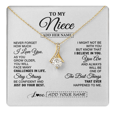 Alluring Beauty Necklace 18K Yellow Gold Finish | 1 | Personalized To My Niece Gifts From Aunt Uncle Necklace I Love You Thoughtful Keepsake Gift Niece Birthday Graduation Christmas Custom Gift Box Message Card | https://teecentury.