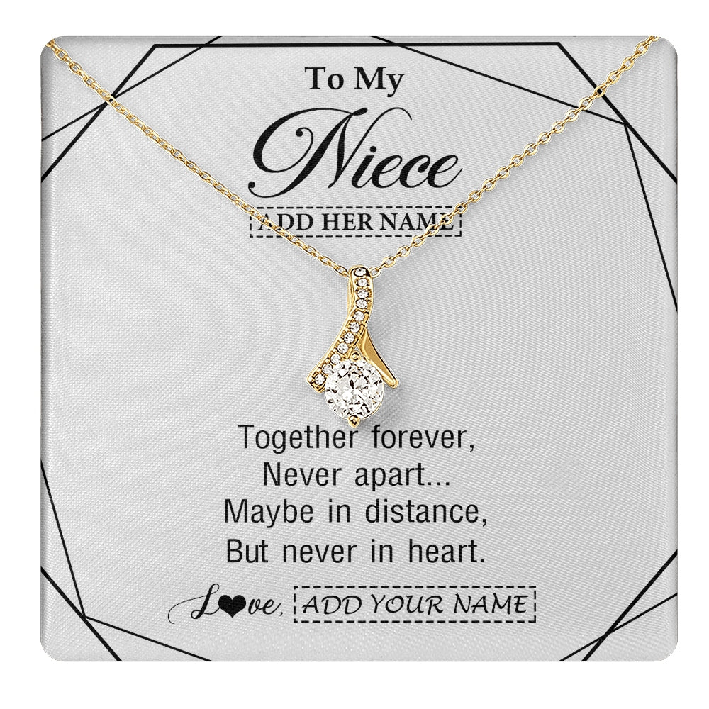 Alluring Beauty Necklace 18K Yellow Gold Finish | 1 | Personalized To My Niece Gifts From Aunt Uncle Necklace Together Forever With Heartfelt Message Niece Birthday Graduation Christmas Gift Box Message Card | https://teecentury.