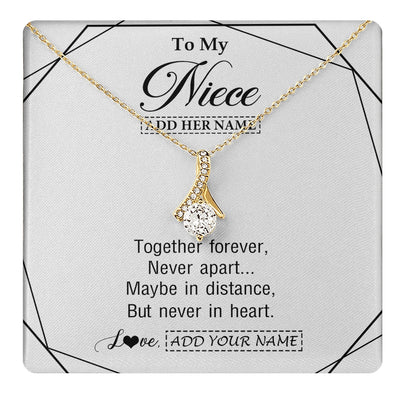 Alluring Beauty Necklace 18K Yellow Gold Finish | 1 | Personalized To My Niece Gifts From Aunt Uncle Necklace Together Forever With Heartfelt Message Niece Birthday Graduation Christmas Gift Box Message Card | https://teecentury.