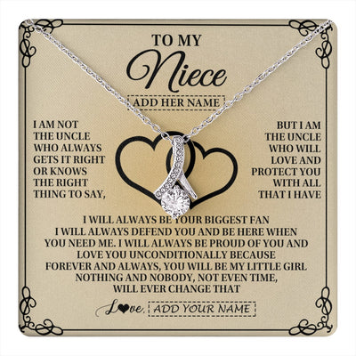 Alluring Beauty Necklace 14K White Gold Finish | 1 | Personalized To My Niece Gifts From Uncle Niece Birthday Gifts Jewelry For Women Uncle Niece Pendant Necklace Christmas Custom Gift Box Message Card | teecentury.myshopify