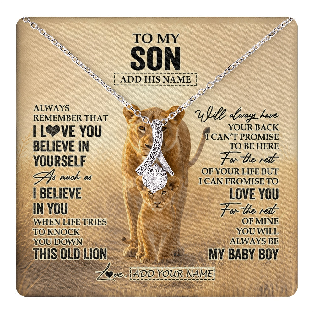 Alluring Beauty Necklace 14K White Gold Finish | 1 | Personalized To My Niece Gifts Necklace From Aunt Auntie Always Remember Lion Gifts For Niece Birthday Graduation Christmas Custom Gift Box Message Card | https://teecentury.