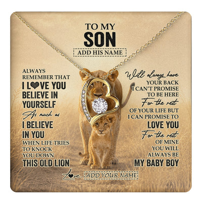 Forever Love Necklace 18K Yellow Gold Finish | 1 | Personalized To My Niece Gifts Necklace From Aunt Auntie Always Remember Lion Gifts For Niece Birthday Graduation Christmas Custom Gift Box Message Card | https://teecentury.