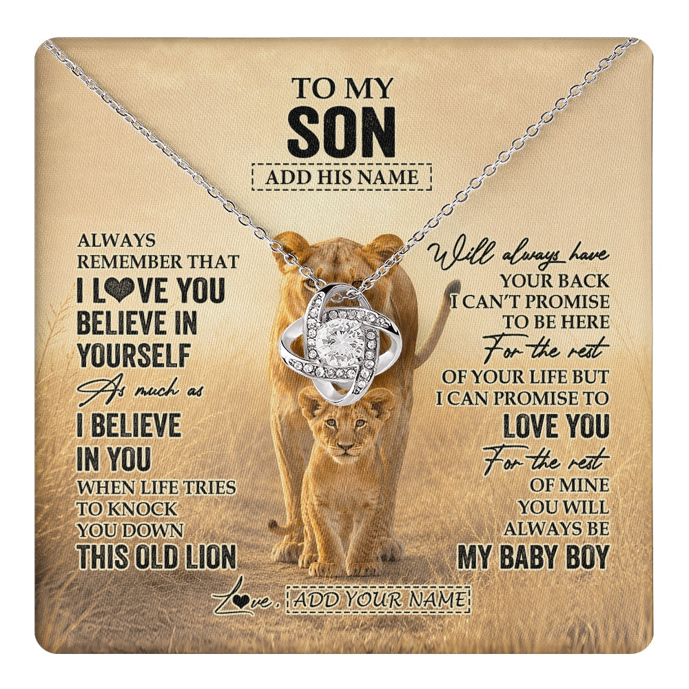 Love Knot Necklace 14K White Gold Finish | 1 | Personalized To My Niece Gifts Necklace From Aunt Auntie Always Remember Lion Gifts For Niece Birthday Graduation Christmas Custom Gift Box Message Card | https://teecentury.