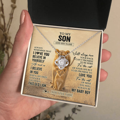 Love Knot Necklace 14K White Gold Finish | 2 | Personalized To My Niece Gifts Necklace From Aunt Auntie Always Remember Lion Gifts For Niece Birthday Graduation Christmas Custom Gift Box Message Card | https://teecentury.