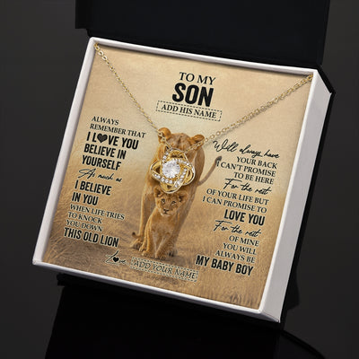 Love Knot Necklace 18K Yellow Gold Finish | 2 | Personalized To My Niece Gifts Necklace From Aunt Auntie Always Remember Lion Gifts For Niece Birthday Graduation Christmas Custom Gift Box Message Card | https://teecentury.